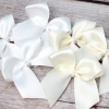 DETAILS LOVING - 10PCS WIDE RIBBON BOWS WITH PEARL WHITE SHADES